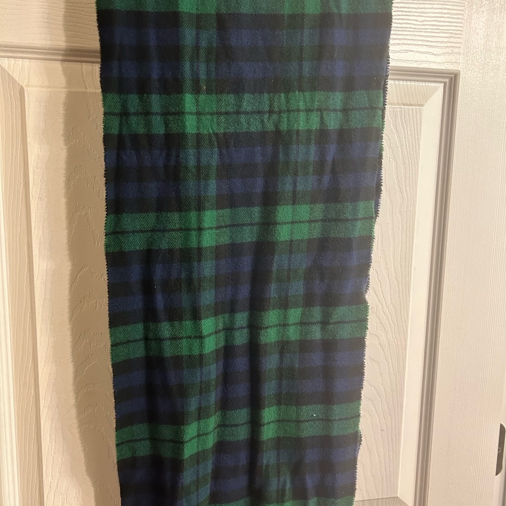 Blue and green cashmere scarf.